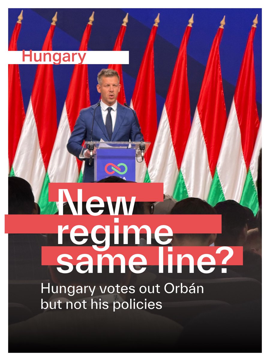 ciaoferrara's tweet photo. #Hungary gets a new government — not necessarily a new direction.

Péter #Magyar wins with a two-thirds majority, pledging institutional reform.
But on #Ukraine, Russian energy, migrants…continuity remains.

#orban #giacomoferrara https://t.co/yuxpltU5c3