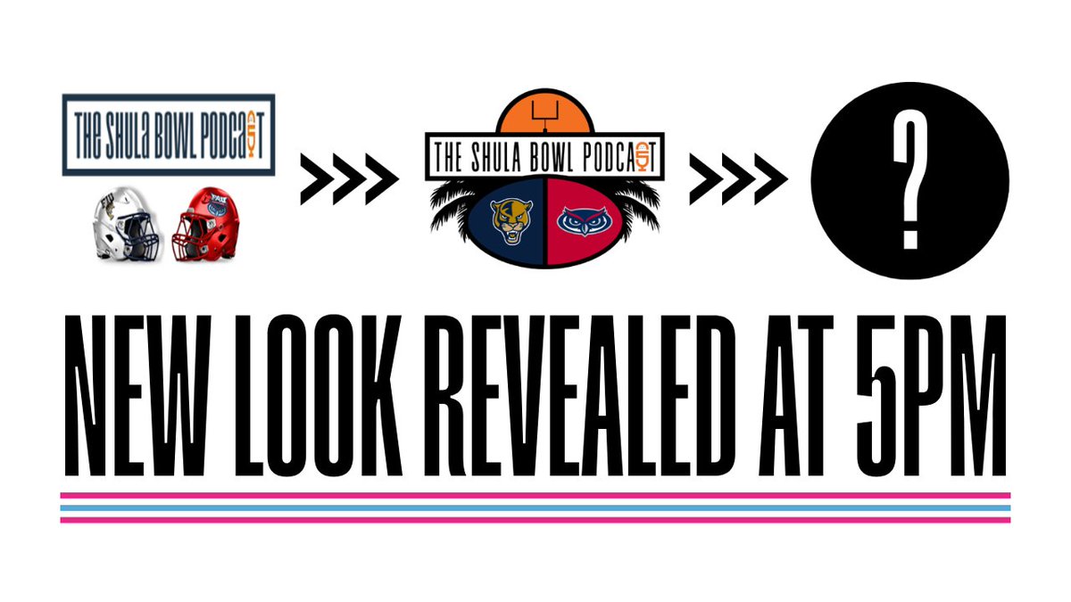 🚨Time for a BIG ANNOUNCEMENT! 🚨

The Shula Bowl Podcast is BACK for <a href="/5ReasonsSports/">Five Reasons Sports 🏀🏈⚾️🏒⚽️</a>, and will be hosted by <a href="/JakeTheEmcee/">Jake Gibson</a>! 🎙️

To celebrate, check out the new look for the show later today at 5pm! 😎

#ShulaBowl | #FIU | #FloridaAtlantic