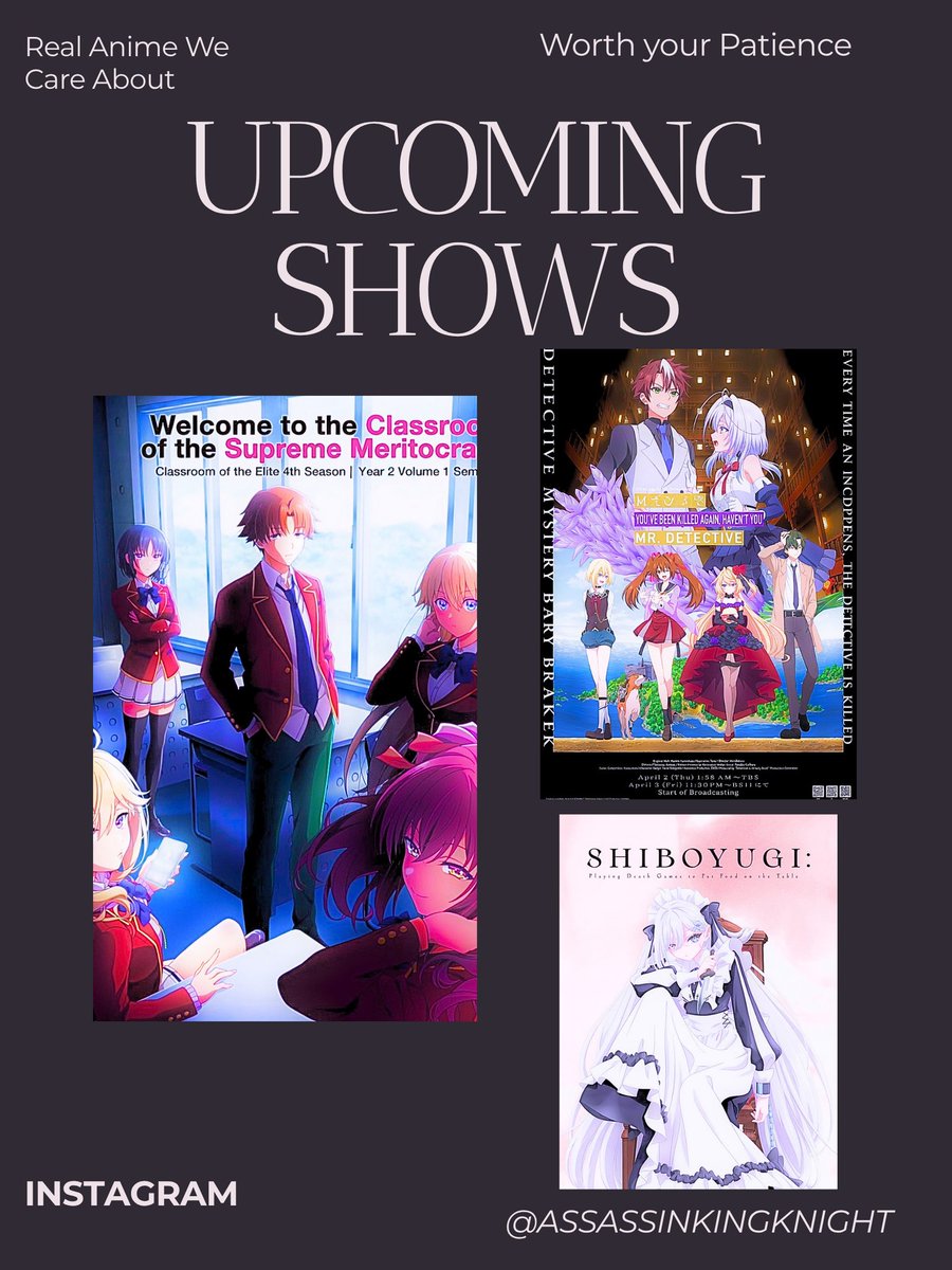 ElbridgeRobins1's tweet image. Upcoming &amp;amp; Latest watch now peak that are worth the wait#animefyp #fypシ゚viral #recommended #animeshow #upcominganime