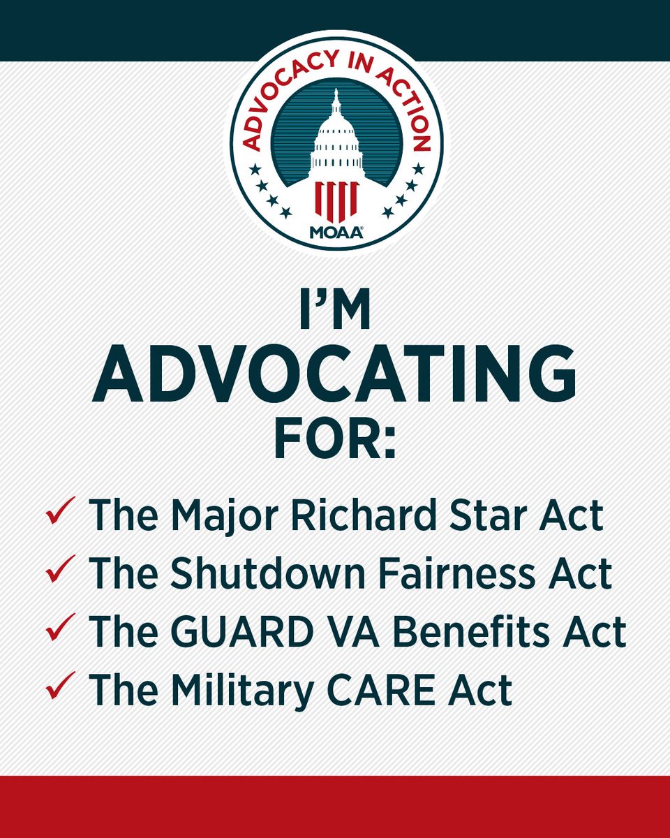 MilitaryOfficer's tweet image. TOMORROW: We're on the Hill for Advocacy in Action (#AiA), MOAA's signature spring advocacy event.

Want to support our work protecting the earned benefits of ALL who serve and have served, their families, and their survivors? Help by reaching out to your lawmakers TODAY via