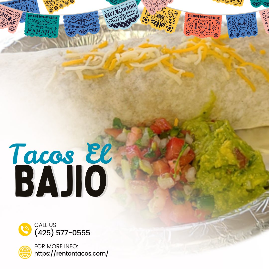 Tacoselbajio's tweet image. Our burritos are packed with flavor, generous fillings, and fresh ingredients, making every bite satisfying. We carefully wrap each one so you get the perfect balance of taste and texture. Swing by to grab your favorite today. #Burritos
rentontacos.com/contact