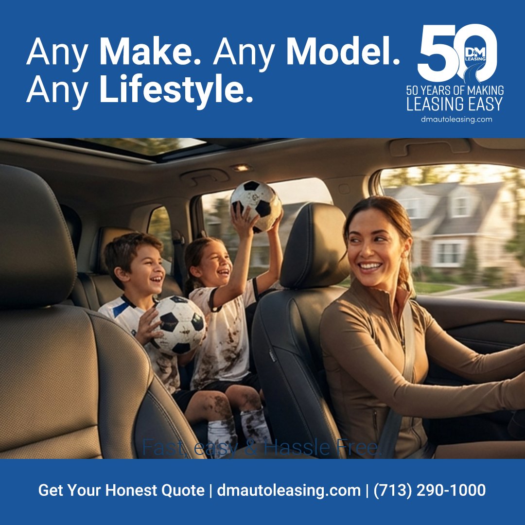 DMLeaseHouston's tweet photo. From soccer practice to weekend road trips, we make finding your next family vehicle fast, easy, and hassle-free.
Start your lease ➡️ https://t.co/hCAHbeReY5
#DMLeasing #Houston #CarLeasing https://t.co/vPnWhClvxS