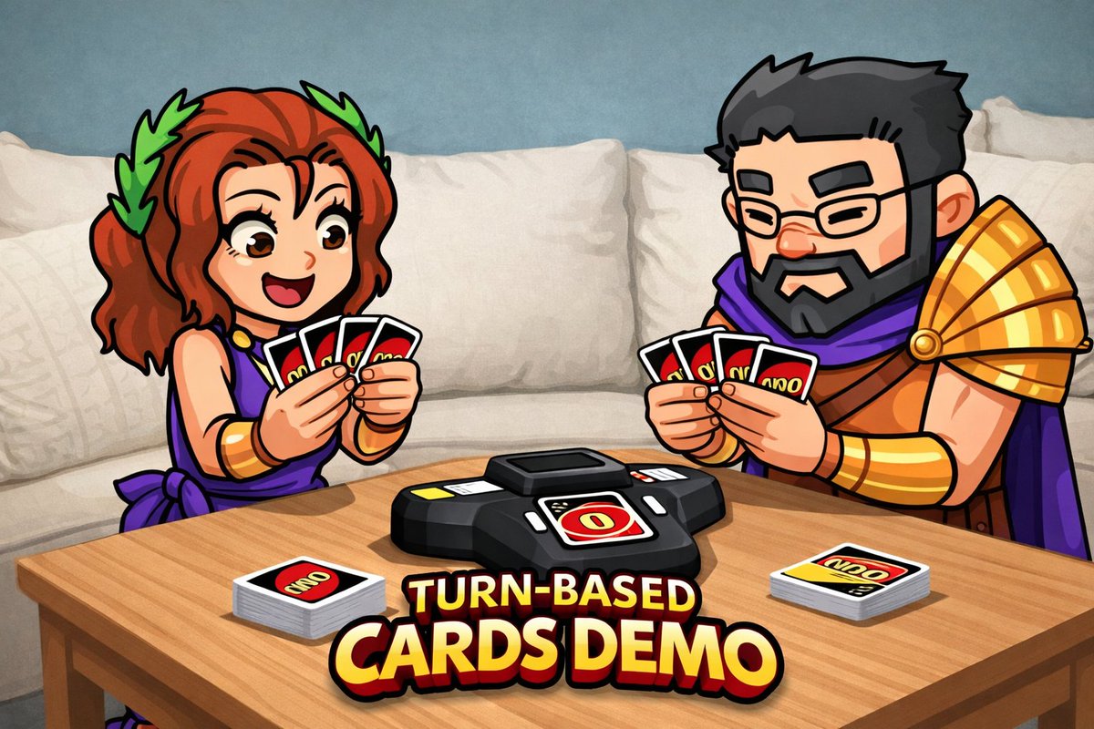 🃏 New Colyseus demo: 𝗧𝘂𝗿𝗻-𝗕𝗮𝘀𝗲𝗱 𝗨𝗡𝗢

One authoritative server, clients in Unity, Godot, Defold, GameMaker, Haxe + Heaps &amp; React + R3F.

Showcases StateView - each player sees only their own hand; opponents just see a card count.