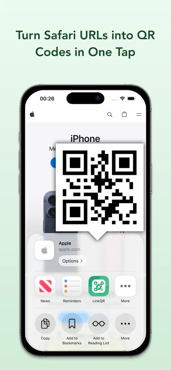 APPS_RH's tweet image. جديد
مجاني لفترة 
للايفون للايباد

LinkQR هو امتداد Safari يحول عناوين URL إلى رموز QR. يوفر ميزات مثل تحويل الدفعات والتخصيص وخيارات التصدير، مما يجعله مثاليا للمسوقين والمبدعين والمستخدمين اليوميين.

apps.apple.com/us/app/linkqr-…