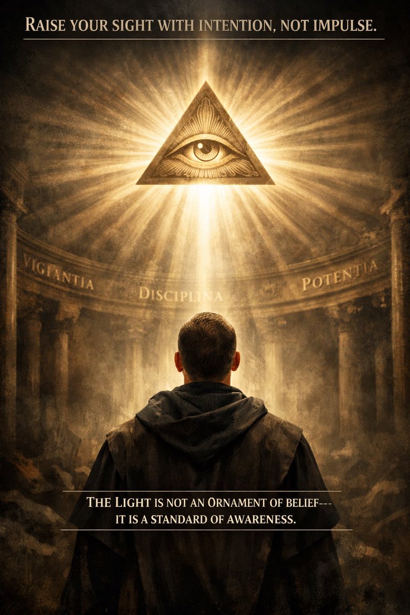 THAEDLIGHT's tweet image. Raise your sight with intention, not impulse. The Light is not an ornament of belief it is a standard of awareness that must be practiced, refined and sustained. Strength of mind is engineered through discipline not granted through desire.
#ILLUMINATI