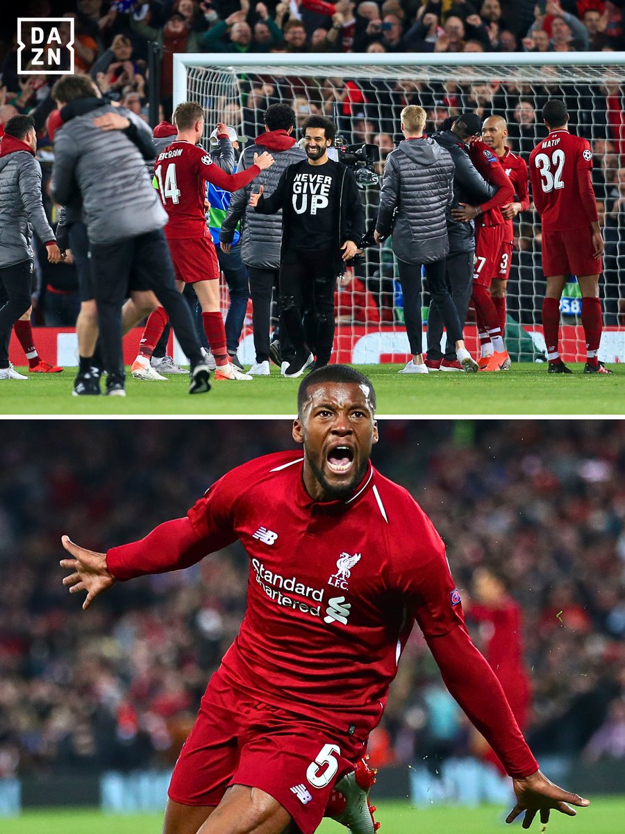 DAZN's tweet image. The last time Liverpool overcame a 2+ goal deficit in the knockout stages of the UEFA Champions League? The Semi-Finals of the 2018-19 season vs Barcelona 🤩

Will they be able to complete the turnaround today vs PSG? 🤔

#UCL | #Liverpool | @DAZNFootball | @AnythingLFC_