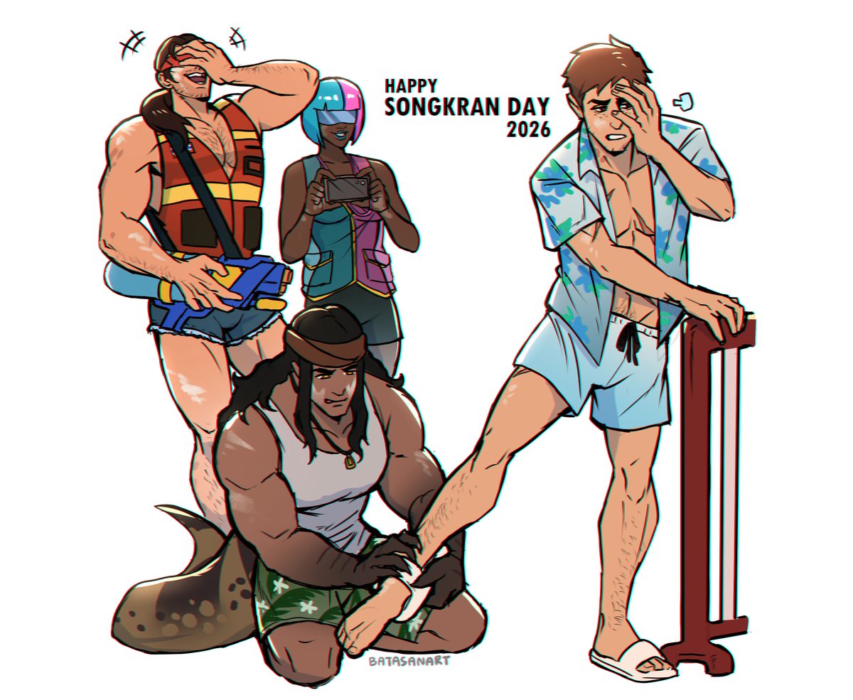 batasan_art's tweet image. Happy Songkran 2026🌺✨
#dispatch #dispatchoc #flambae #robertrobertson #prism #fanart