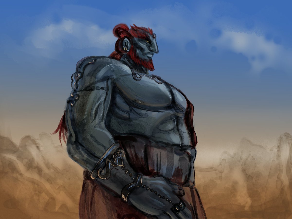 Люблю Ганона, решила попробовать его нарисовать в новой для себя программе и стиле 
#TheLegendofZelda #Ganondorf