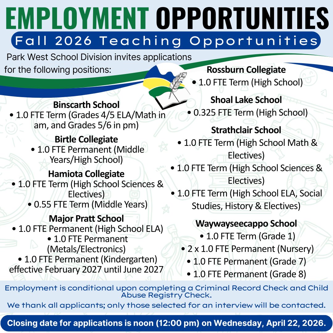 🌱Teach. Connect. Make an impact.

At PWSD, our teachers play a key role in building strong relationships, supporting student growth, &amp; shaping our communities. We are hiring for multiple teaching positions, offering opportunities in a variety of grade levels &amp; subject areas.