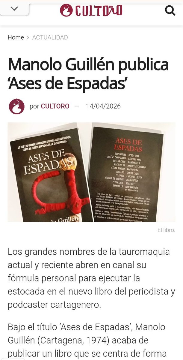 Ases de Espadas NUEVO LIBRO TAUROMAQUIA tweet media