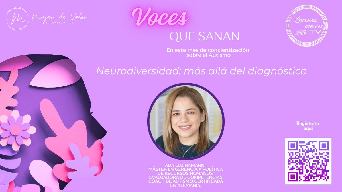 latinasconvoztv's tweet photo. Voces que Sanan tuvo a Ada Hamann desde Alemania 🇩🇪 Aquí los links 🔗 de las grabaciones de los #Webinars✨
Parte1-Lunes6 de Abril
https://t.co/jW82G6FUYV
Parte2-Lunes 13de Abril
https://t.co/B1e59EkUKQ
Mes de Concientización en Neurodiversidad. #Abrilazul #neurodivergente #TDAH https://t.co/qM0kqE9Db3