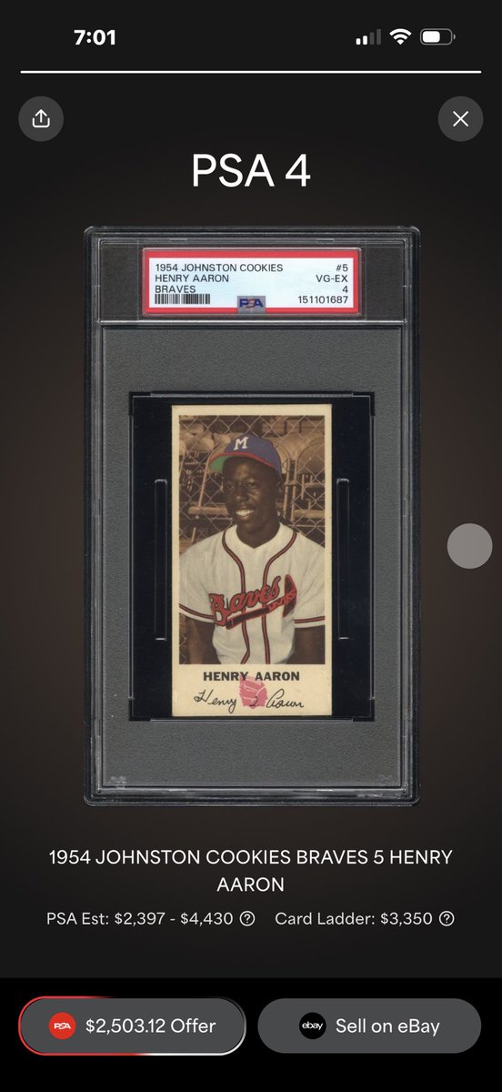 formallymessy's tweet photo. @SportsCardInv Not my card. But i was handling the grading for a friend, and this is his card he acquired because he is the son of one of the hobbies finest individuals. https://t.co/daZ66A5Cr4