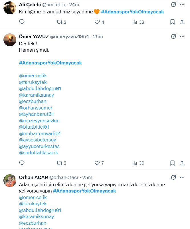 hkn_mrt_krsn_01's tweet photo. Adanaspor Taraftarları, Twitter'da yüzlerce tweetle #AdanasporYokOlmayacak hastag çalışmasını başlattı.

Taraftarlarımızdan bu hastag çalışmasına sahip çıkarak tweetler atmalarını bekliyoruz.

#Adanaspor #AdanasporYokOlmayacak https://t.co/tcKw8WuMl2