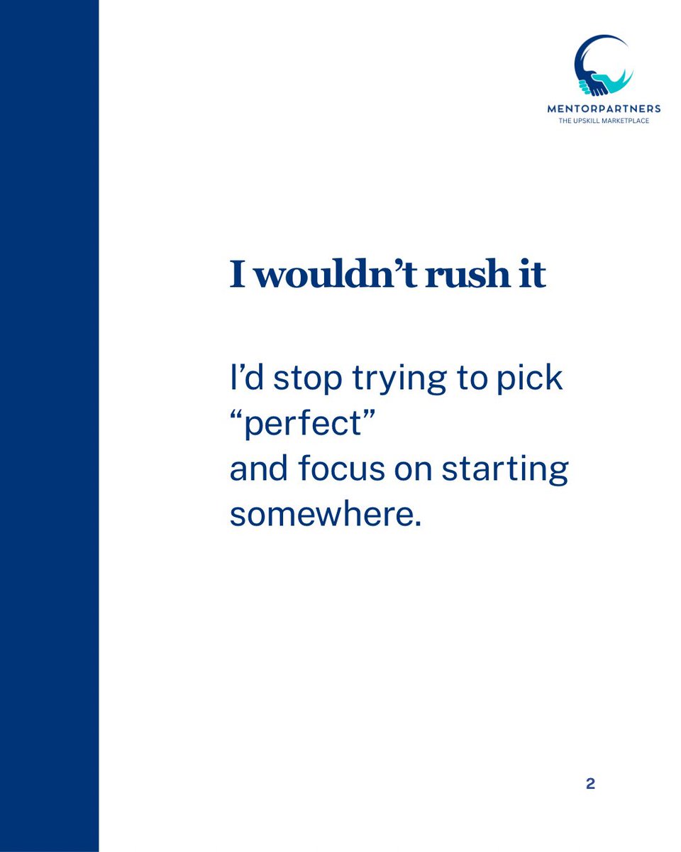 MentorPartners's tweet photo. I could start my career over:

Less overthinking.
More action.
Better guidance.
#mentorpartners #clarity #mentorship https://t.co/2I41rEUBK3