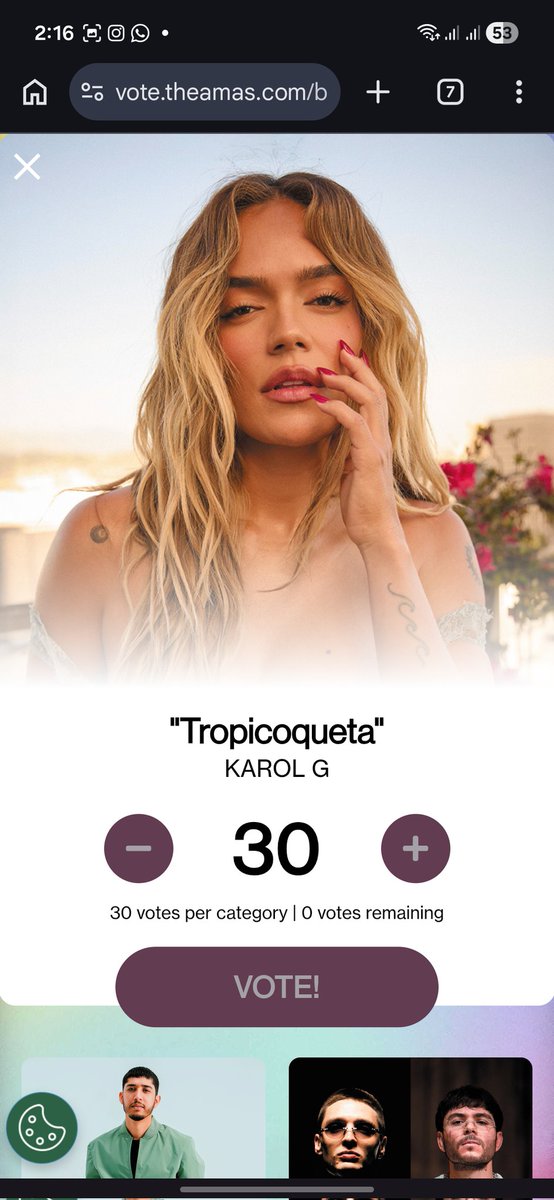labichotakgrd's tweet photo. KAROL G con 3 nominations a @AMAs en las categorías:
Artista Latina del año
Canción Latina del año "Latina Foreva
Álbum Latino del año "Tropicoqueta"

Para votar:https://t.co/AFvrCXnoKZ

#femalelatinkarolg #latinsonglatinaforeva
#latinalbumtropicoqueta https://t.co/TEXqnw0GyH