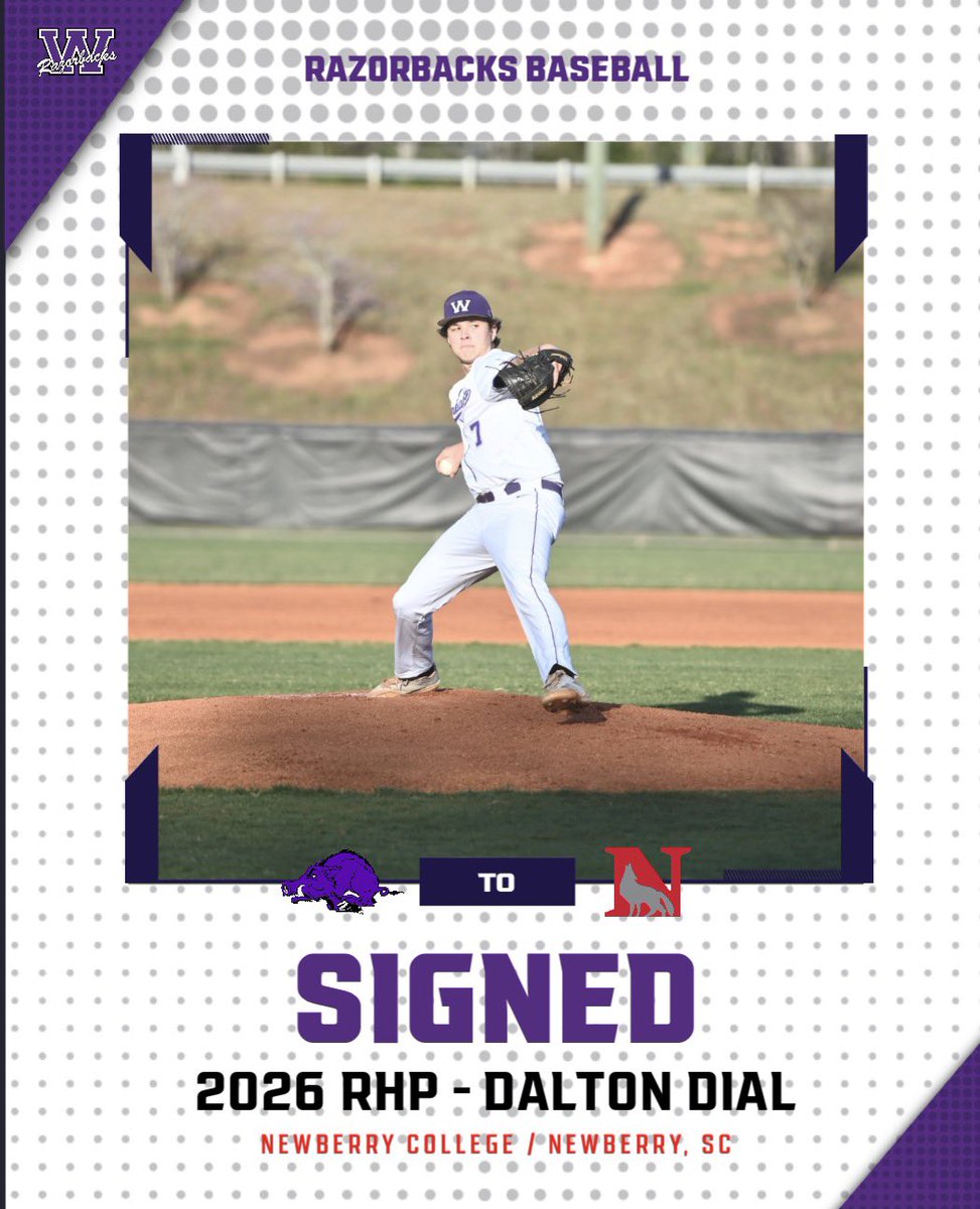 WalhallaBsbll's tweet photo. SIGNED! 📝
Congratulations to '26 RHP Dalton Dial, who signed his NIL to further his academic and baseball career at Newberry College! Proud is an understatement! https://t.co/XtqDZldxtA