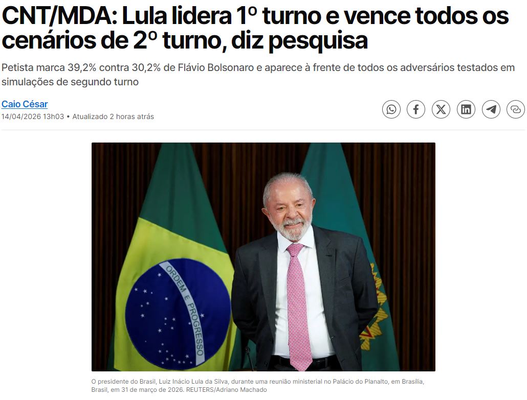 Lembrando que esse instituto foi o mais acertou na eleição de 2022...