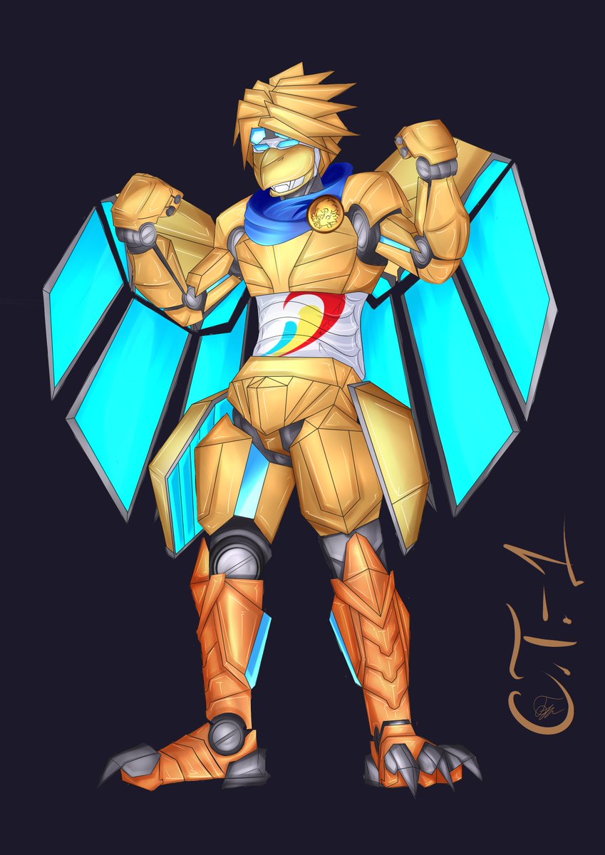 Vedzimin's tweet photo. Commission for @TreasureChocobo ! 
Well... I drew Mecha for the first time in my life! It was quite an interesting and challenging experience! https://t.co/g19ryHQjwP