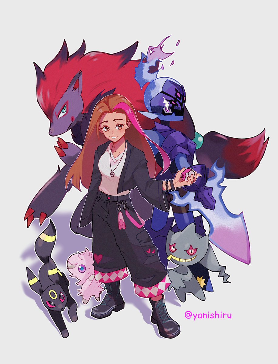 yanishiru's tweet photo. 🩷 Ejemplo de comis 
Me dibuje a mi misma como entrenadora pokemon, pero solo con mis pokemones favoritos (hay un Rapidash de Galar en la pokeball)
#pokemon https://t.co/IszCyKxnXH