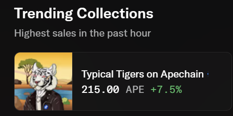 trending again, new ATH, but still never featured on <a href="/opensea/">OpenSea</a> <a href="/ApeChainHUB/">ApeChainHUB</a> page . 💪