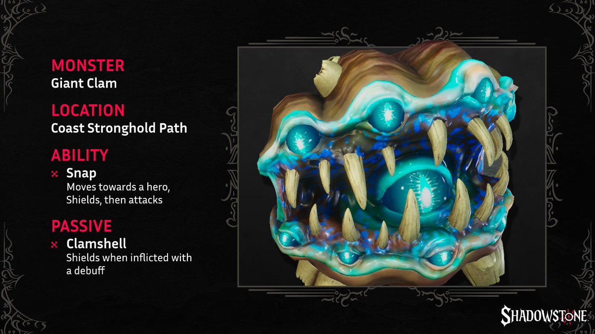 sunderfolk's tweet photo. These Clams don't need to be in a sunken temple to hurt you 🌊

You'll find these giant clams in the Coast Stronghold Path. Don't underestimate their strength and shield potency. 🛡️
 
#Shadowstone https://t.co/1TAyhJsPsw