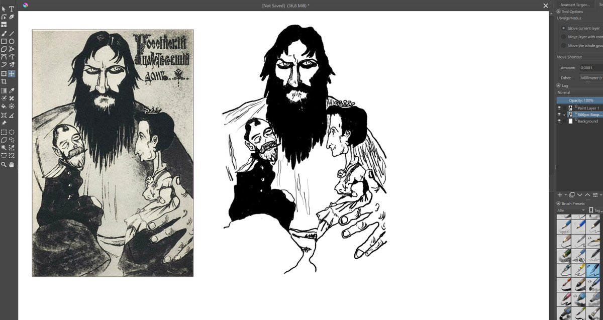 221baltazar's tweet photo. first time trying to draw in like 10 years lol, used a rasputin illustration as a reference https://t.co/JcevKKDQsb