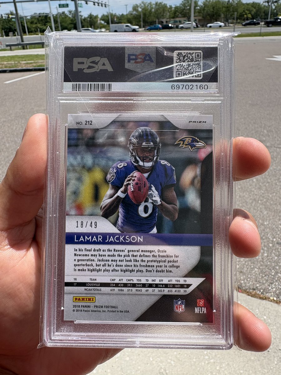 Peteycollection's tweet photo. Never thought I’d own a Lamar rookie… now it’s real.

All the grind, the sacrifices, the patience—it finally paid off. This one means more than just a card.

Grateful for the journey. Glory to God.

What’s your dream card?
#sportscards #lamarjackson #ravens https://t.co/qHCFiTjVnA
