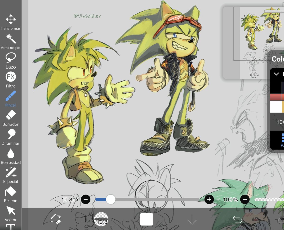 VinSoldier's tweet image. Just a peek at my comic in progress and… green hedgehogs? lol I’ve been reading some fics about them lately. They’re so cute and weirdly wholesome. 
#wip #scourgethehedgehog #manicthehedgehog