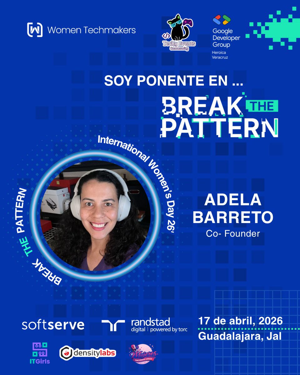 helenismo's tweet photo. Estamos a unos días de #InternationalWomensDay (IWD) en Guadalajara con dos grandes invitadas✨
Tendremos una conversación sobre como las mujeres están rompiendo los patrones en la tecnología.

🔗 Registro https://t.co/ZgEgvfd0XX
📍Oficinas de SoftServe México Guadalajara, Jal. https://t.co/BZL4XKV8yA