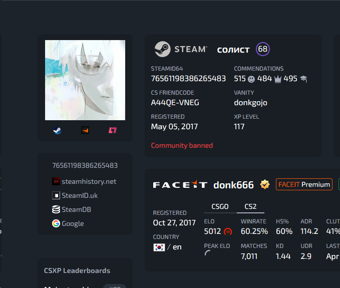 aquaismissing's tweet image. So apparently donk got Community banned on Steam earlier today.
