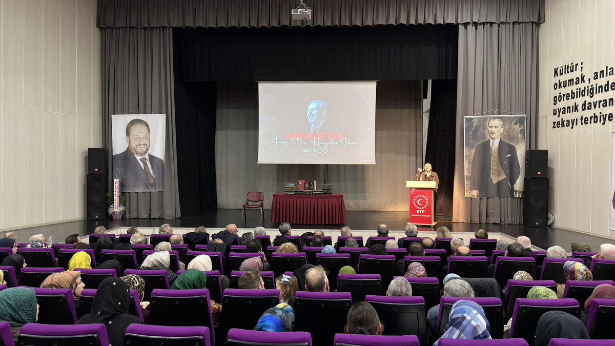 btp_trabzon's tweet photo. Ebedi Liderimiz Prof. Dr. Haydar Baş’ın vefatının 6. yıl dönümü vesilesiyle teşkilatımızın organize ettiği anma programımızı gerçekleştirdik.

Fikirleri ve vizyonuyla yolumuzu aydınlatan merhum liderimizi saygı, minnet ve rahmetle anıyoruz.

#HaydarBaşıAnıyoruz https://t.co/1Me6JBnKqB