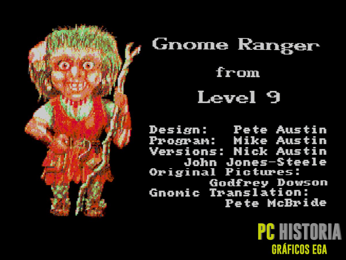 PC__Historia's tweet image. 🍄 Gnome Ranger (Level 9 Computing, 1987) es una aventura conversacional para #PC #DOS con humor absurdo, puzles cooperativos y un mundo donde los personajes tienen voluntad propia. Controla a Ingrid y sobrevive a brujas, acertijos y gemas.