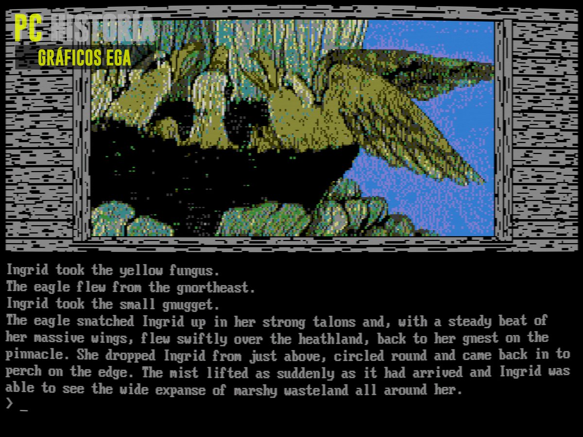 PC__Historia's tweet image. 🍄 Gnome Ranger (Level 9 Computing, 1987) es una aventura conversacional para #PC #DOS con humor absurdo, puzles cooperativos y un mundo donde los personajes tienen voluntad propia. Controla a Ingrid y sobrevive a brujas, acertijos y gemas.