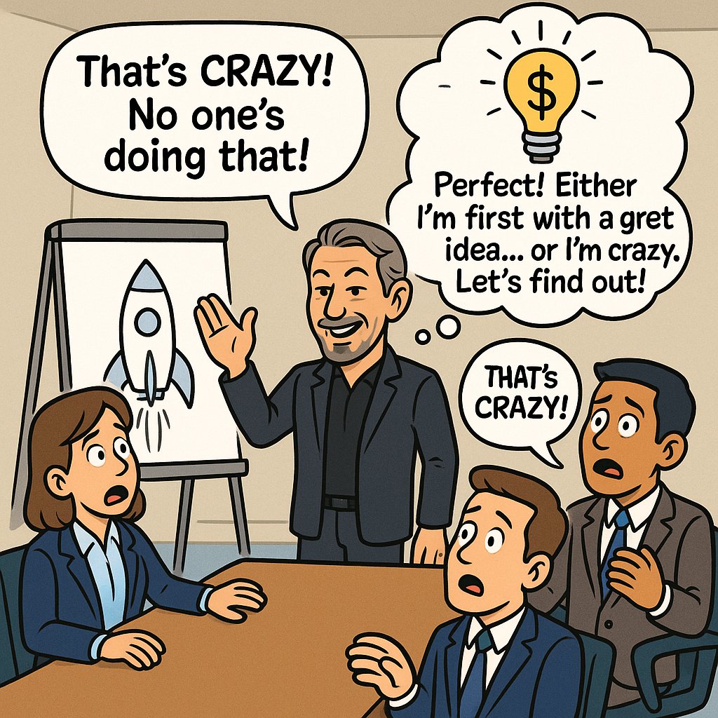saeeddamadi's tweet image. Larry Ellison's contrarian startup advice:

If people don't call your idea crazy, you're probably not onto something big enough to matter.

The key? Distinguishing between visionary and actually crazy.

#Startups #Oracle