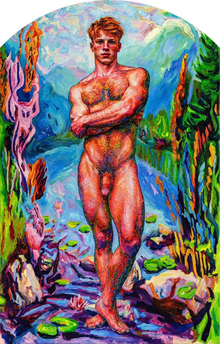 HumanFigureArt's tweet photo. Oleksandr Balbysher.b.1985. Ukrainian. The River's Son.2025. Oil on canvas. https://t.co/udZ2aLvXvN