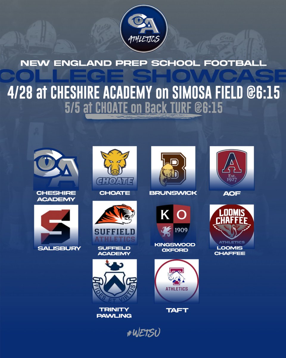 CAcatsFB1794's tweet photo. 🚨 Two Weeks Away 🚨 @CRHFootball @AOF_Football @Wick_Football_ @Coach_Phelps11 @SuffieldFB @BatoryBrandon @LoomisFootball @TaftFootballCT @TPridefootball #WETSU https://t.co/52AkDdrDFB