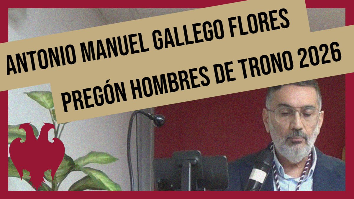 📣 #NOTICIA | Ya se encuentra disponible en nuestro canal de YouTube el Pregón de Hombres de Trono, realizado el pasado sábado 21 de marzo por nuestro hermano D. Antonio Manuel Gallego Flores.

👉🏼youtube.com/watch?v=QIWdo1…

#PrendimientoyGranPerdón
#CofradíasMLG
