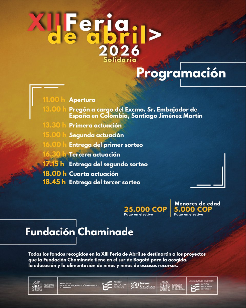 CCEERRCC's tweet photo. 💃🇪🇸🇨🇴En el Reyes Católicos ya lo tenemos todo preparado para vivir una  jornada llena de música, baile, tradición y encuentro. Consulta la programación y ven a disfrutar de una celebración que une culturas y corazones. Todos los beneficios se destinarán a la Fundación Chaminade https://t.co/8XKE0ZBi8s