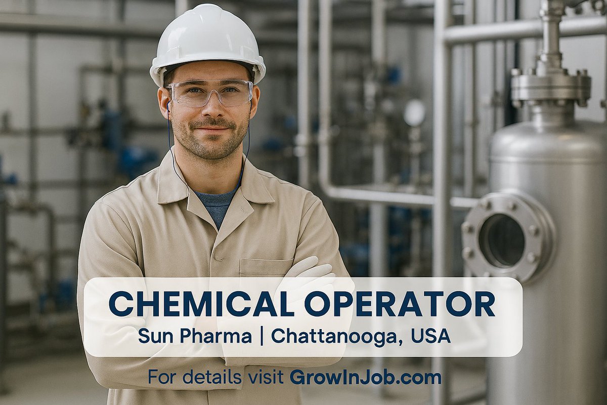 growinjob's tweet photo. 🏭 Now Hiring: Chemical Operator | Sun Pharma | Chattanooga, USA

https://t.co/ecE7St5gYn

#ChemicalOperator #SunPharma #ManufacturingJobs #PharmaJobs #USAJobs #ProductionOperator #EntryLevelJobs #HiringNow #CareerOpportunity #PrivateJobs #GrowInJob https://t.co/RWxPyjf7UF