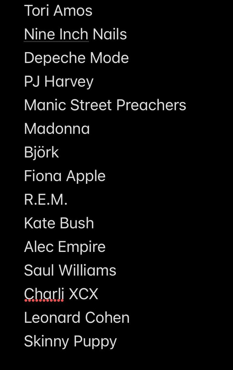 My top 15 artists of all time In Order