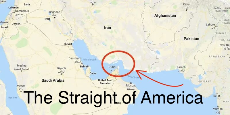 JHauger5's tweet photo. Breaking News: Trump renames Hormuz.

#Iran #Hormuz #StraightofAmerica https://t.co/ovlRjy58tL