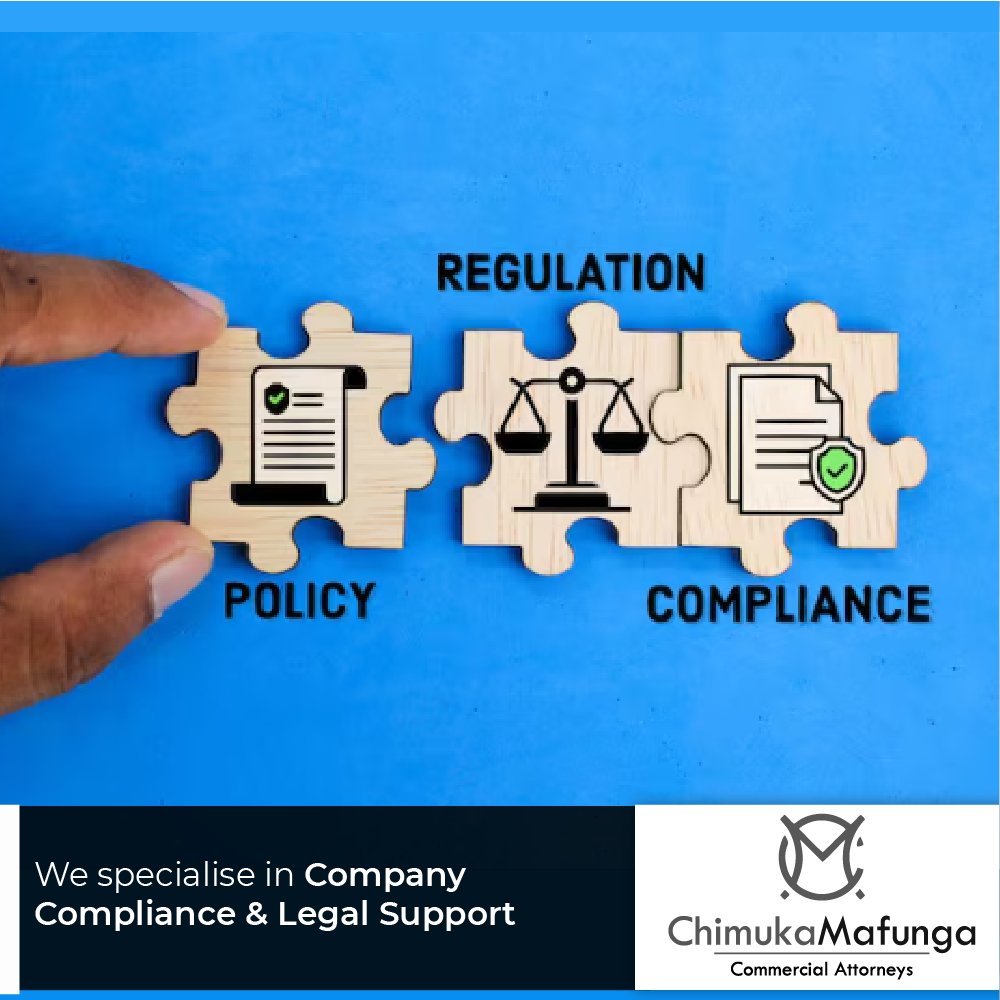 ChimukaMafunga's tweet photo. Compliance doesn’t end with registration. 

Companies must file annual returns, update director information, and keep statutory records current. Ongoing legal support ensures businesses remain in good standing and avoid penalties, allowing leaders to focus on growth.

#CMCA https://t.co/6scaQA2VQ5