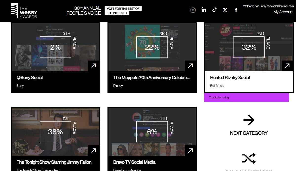 GoldRunesMalec's tweet photo. Heated Rivalry is losing in two of the three Webby nominations! Voting ends in 2 days &amp; you can only vote once per acc. So if you havent voted yet, do so! And use all your emails/accs! Pls spread!

Entertainment: https://t.co/MsdOQtmuJE
Television &amp; Film: https://t.co/MIggY1nHio https://t.co/YuDrn04W2A