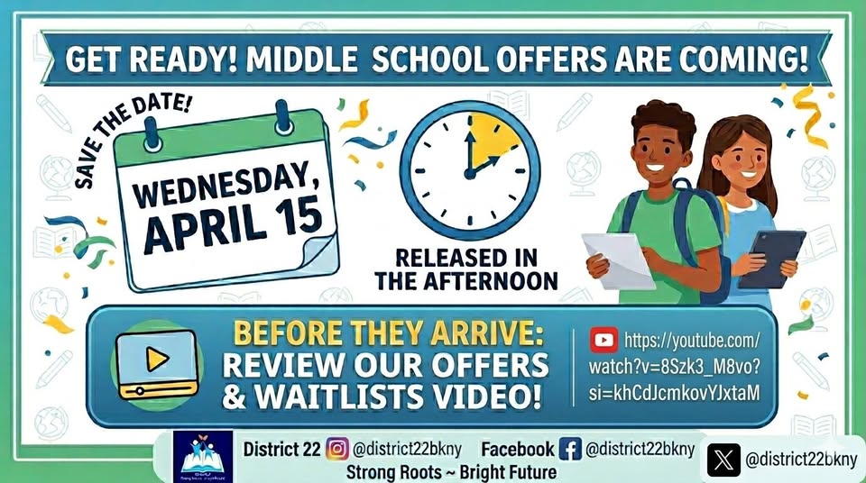 District22BKNY's tweet photo. We highly recommend watching it so you are ready when the afternoon comes! We are so excited for this next chapter in your child's  education journey! https://t.co/gNwoCgDkMk