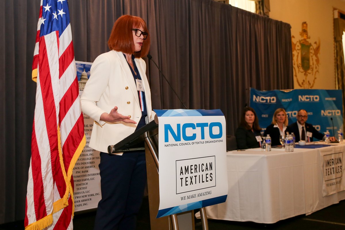NCTO's tweet image. On Day One of our annual meeting , NCTO CEO Kim Glas and staff underscored key achievements on shaping policies impacting the U.S. #textile industry while outlining challenges &amp;amp; priorities ahead--trade, expanding government procurement &amp;amp; Berry and Western Hemisphere growth.