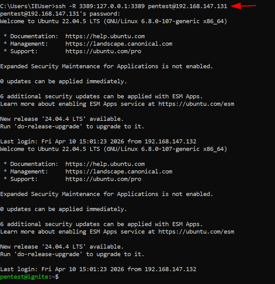hackinarticles's tweet image. SSH Port Forwarding &amp;amp; Tunnelling

🔥 Telegram: t.me/hackinarticles
✴ Twitter: x.com/hackinarticles

SSH tunnelling allows secure communication by forwarding traffic through an encrypted channel, enabling access to internal services and bypassing network restrictions.

⚡