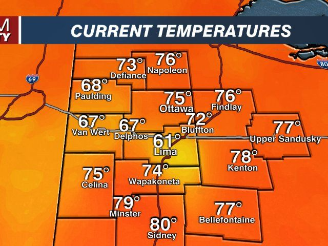 AMusytWLIO's tweet photo. Big cool-down thanks to that storm that just rolled through Lima. Our 6 PM temp was 80 degrees. https://t.co/JaUjctXpid
