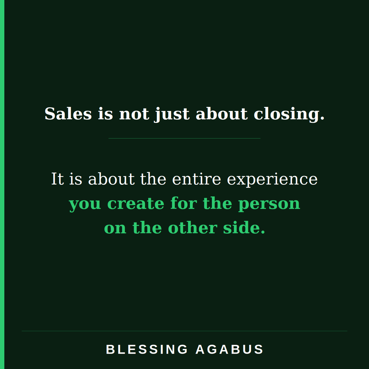 FineAgabus's tweet image. I learned that customer service skills are needed in sales because you are dealing with people. How you treat them, respond to them and make them feel matters just as much as what you are selling.

And this makes a lot of sense to me. 

Sales is not just about closing.

#Sales