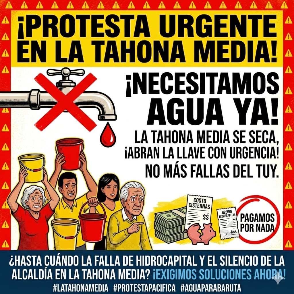 ¡El "nuevo momento político" solo representa sequía!

Vecinos de #LaTahona sufren graven consecuencias por inhumana falta de agua en esta zona del sureste de #Caracas. 

En un país que debería ser más prolijo que #Dubai, reciben seis horas de agua a la semana, ATROZ.
<a href="/ReporteYa/">Reporte Ya</a>