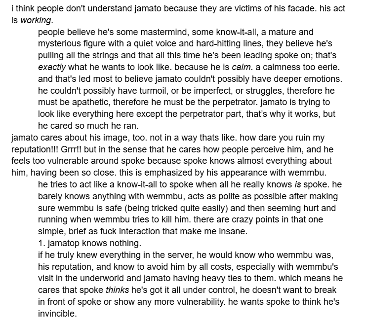mortranced's tweet photo. a jamatop extensive character study from a jamatop kin, because as of late he seems to be the most underdeveloped character of all time

1/2
#unstableuniverse #uu #uusmp #unstableuniversesmp #jamato #jamatop #spokeishere #spoke #patchbreakers https://t.co/8mUS4mMiyB